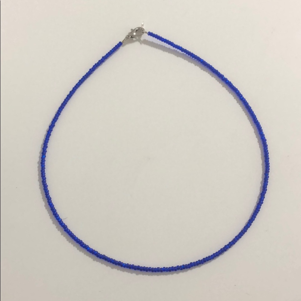 Royal blue beaded necklace
